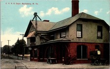 Cumberland Valley Railroad Depot CVRR Martinsburg West Virginia 1910 Postcard