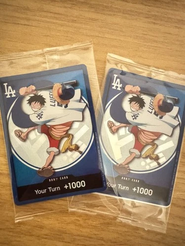2026 Dodgers x One Piece Night Promo Card Monkey D Luffy SGA Sealed On Hand