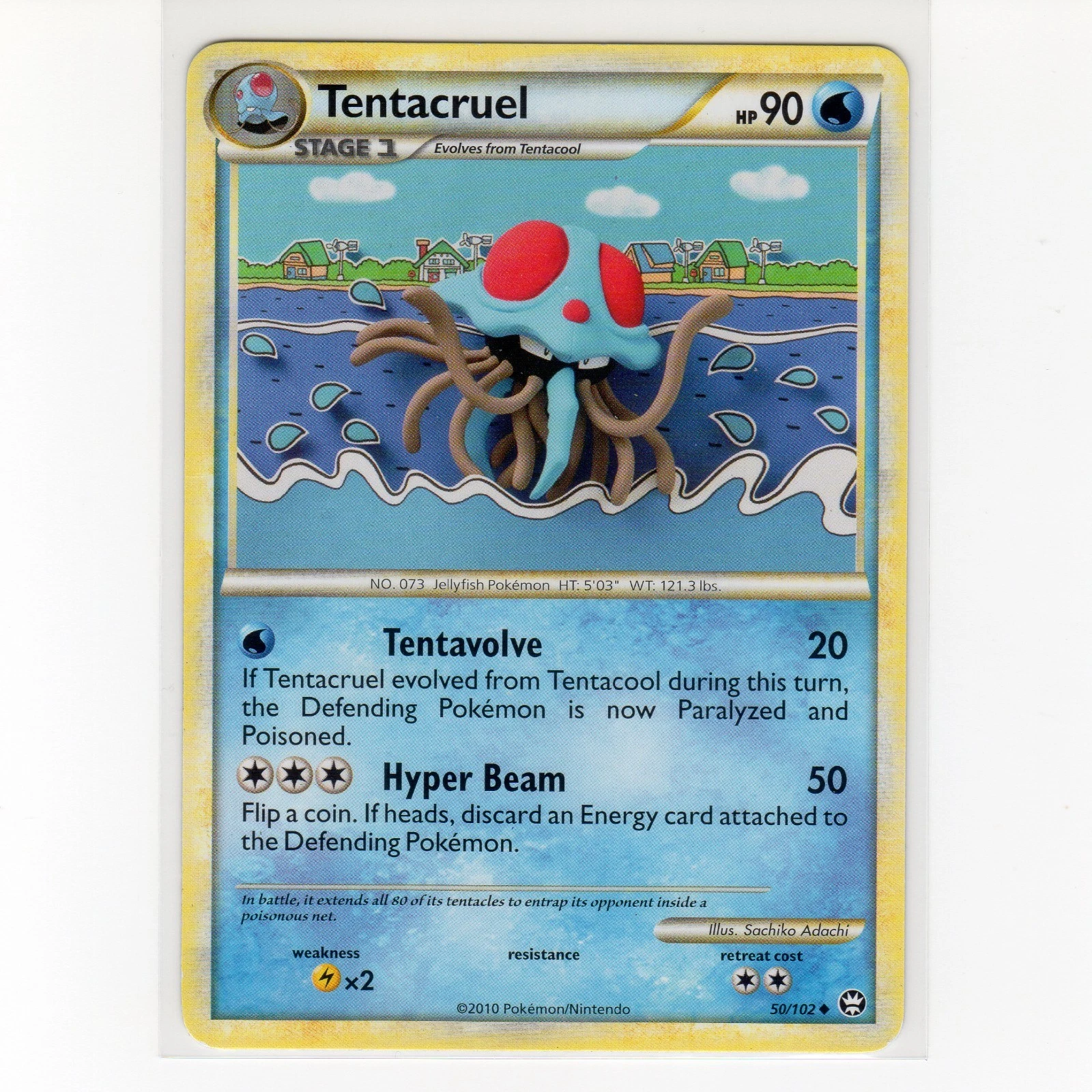 Pokémon TCG Tentacruel 50/102 HGSS Triumphant Regular Uncommon Card EN-LP 2010