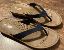 Okabashi Surf Women's Flip Flops Color Brown/Black Size M (6.5-7.5)Made In USA