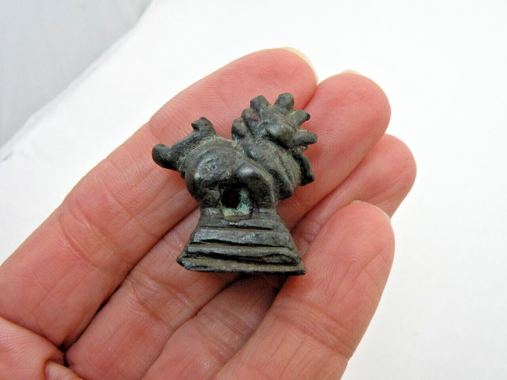 Antique Asia Burmese Opium Weight Dragon Bird Lion Bronze China 29 Grams 1 inch