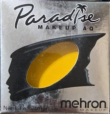 Mehron Paradise AQ Yellow Face/Body Paint Cake Makeup Stage Theatrical 1.4oz