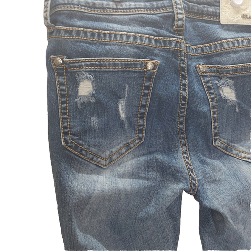 Pantalones de mezclilla azules elásticos elásticos con piernas ajustadas talla 27 - Imagen 6 de 17