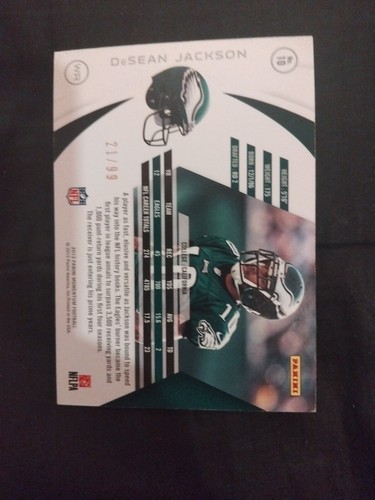 2013 Panini Momentum /99 Desean Jackson #10 Philadelphia Eagles - Picture 4 of 6