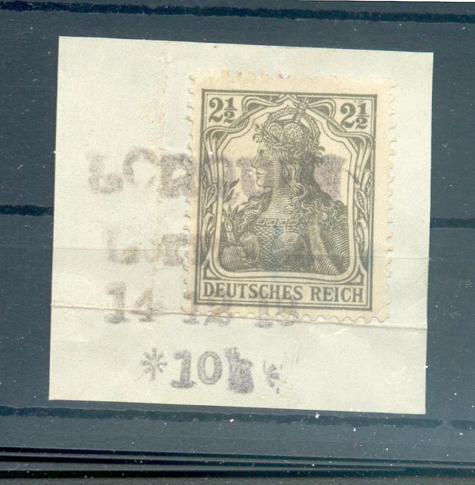 Dr-Germania 102 Franz.Notstempel gest. Luxusbriefstück BPP (F2532