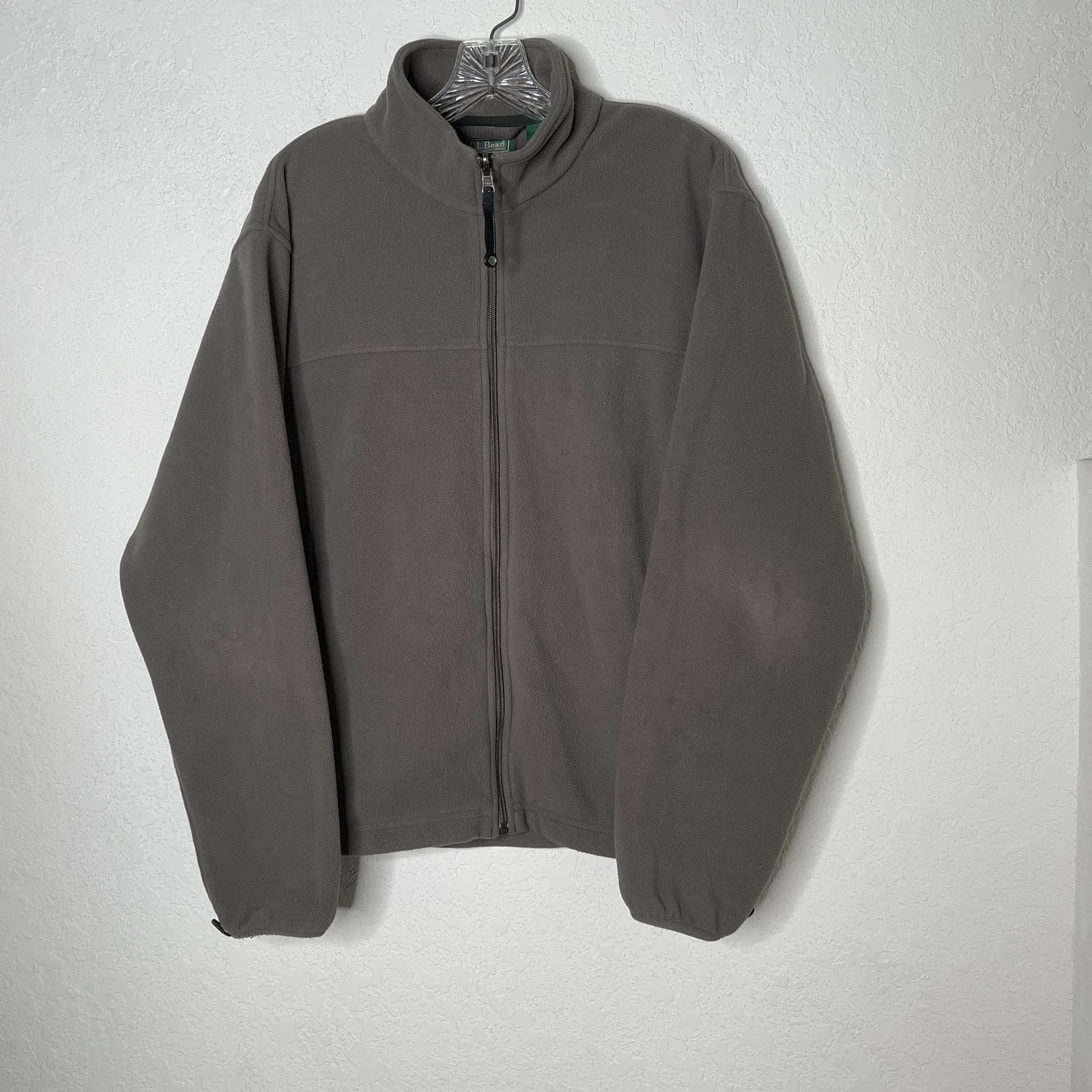L.L.Bean Long Sleeve Full Zip Mens Fleece Jacket Size M Brown