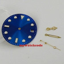 29mm Blue dial golden marks Luminous fit miyota 8215 ETA 2824 2836 NH35 NH36 