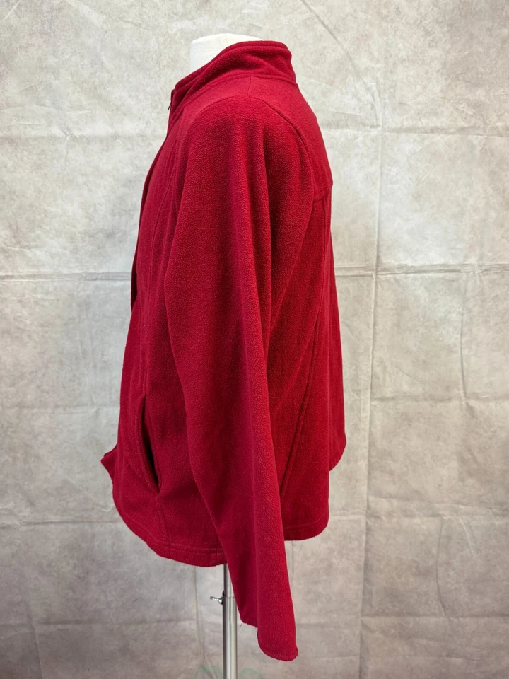 Merona Women's Red Fleece Full Zip Jacket Size XXL - Image 2 of 4