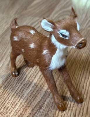 4  Life Like Foe Fur Fawn Deer Figure Decoration