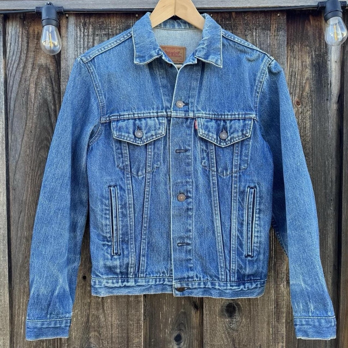 1990s Euro ／ Levi's Denim Jacket Vintage Vintage 80s 90s LEVIS DENIM TRUCKER JACKET 42 USA Gray Black