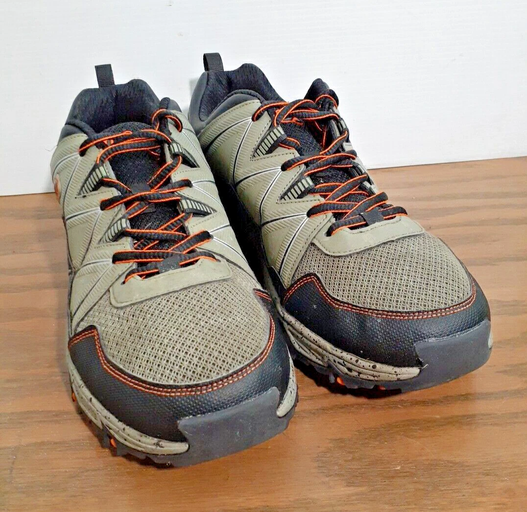 Fila Men's Lace-up Athletic Trail, Hiking Shoes, Gray-Black-Orange