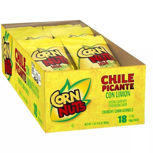Corn Nuts Chile Picante con Limon Crunchy Corn Kernels 1.7 Ounce (Pack of 18) - Picture 2 of 5