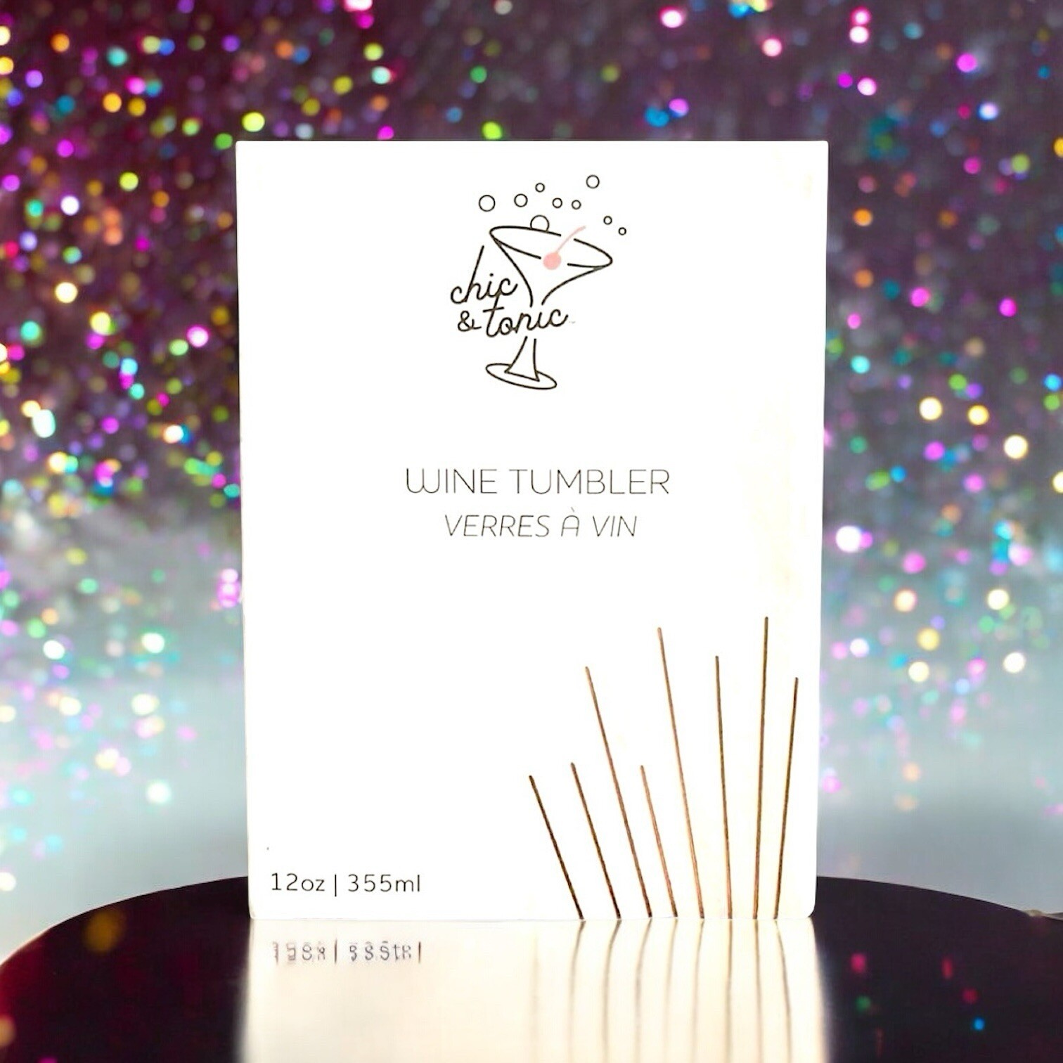 CHIC & TONIC Wine Tumbler in Ombre Brand New In Box