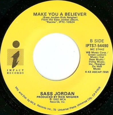Sass Jordan You Dont Have To Remind Me Vinyl Single 7inch Impact Records