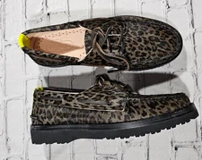 Sperry Top Sider Pony Hair Vibram leopard Boat Shoes STS22875 MENS SIZE 7.5