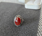 Vintage Sterling Silver Carnelian Ring Size 6 Oval Stone Beautiful Vintage Ring — photo 1