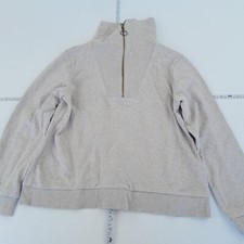 SEASALT Jumper 12 Beige Womens 100 Cotton 1/4 Zip Tideline Sweatshirt