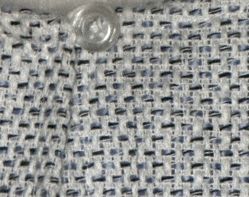 Anthropologie Drew Sleeveless Top Sz M Blue White Tweed Blouse Fringe Hem USA - Picture 3 of 6