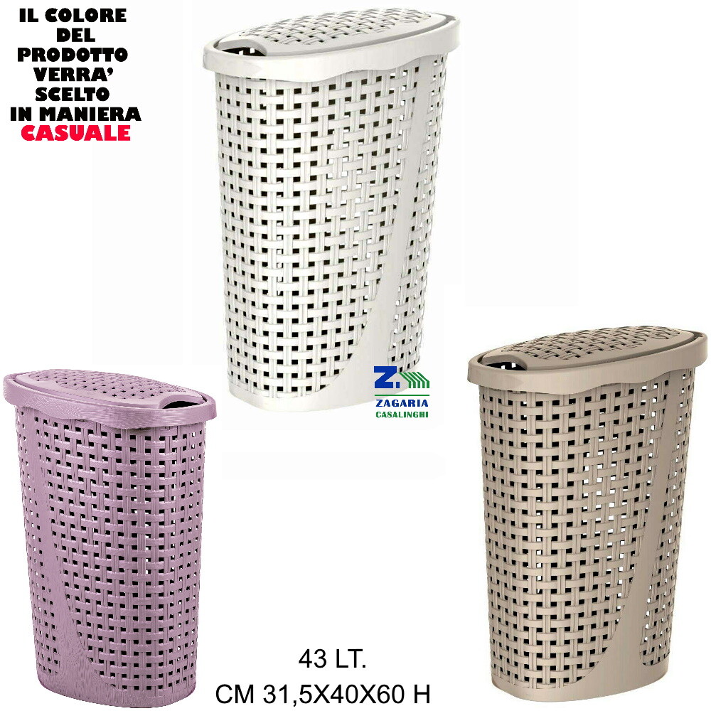 PORTABIANCHERIA PAGLIA CM 31X5X40X60 H SALVASPAZIO TRAFORATO CESTA PER BUCATO