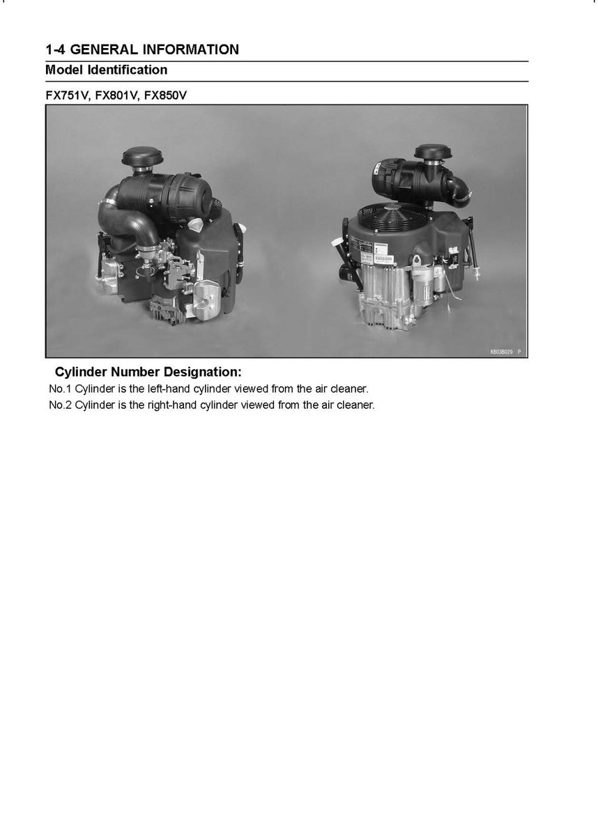 751 801 850 Engine Service Repair Manual Fits Kawasaki FX751V