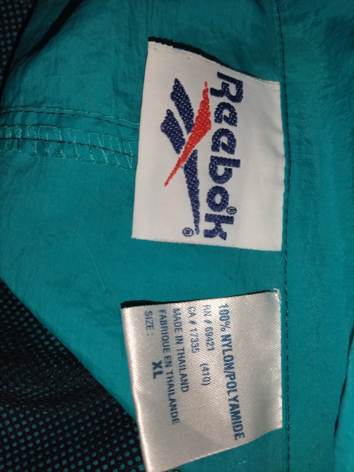 Vintage Reebok Windbreaker Jacket Men's XL Teal G… - image 13