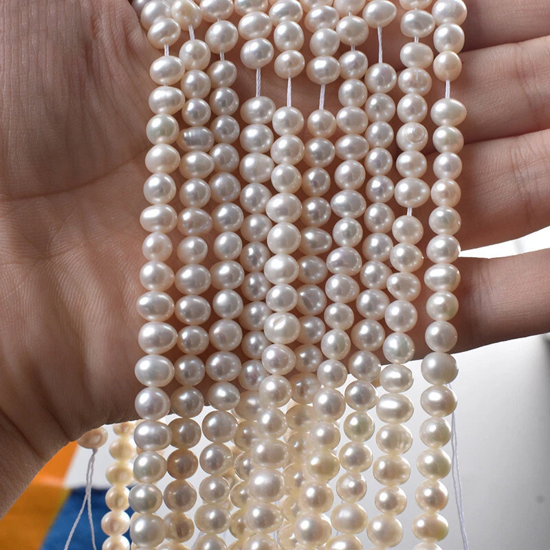 Pearls for Jewelry Making Loose Beads Natural Freshwater Genuine Drilled Oval - Image 3 of 4