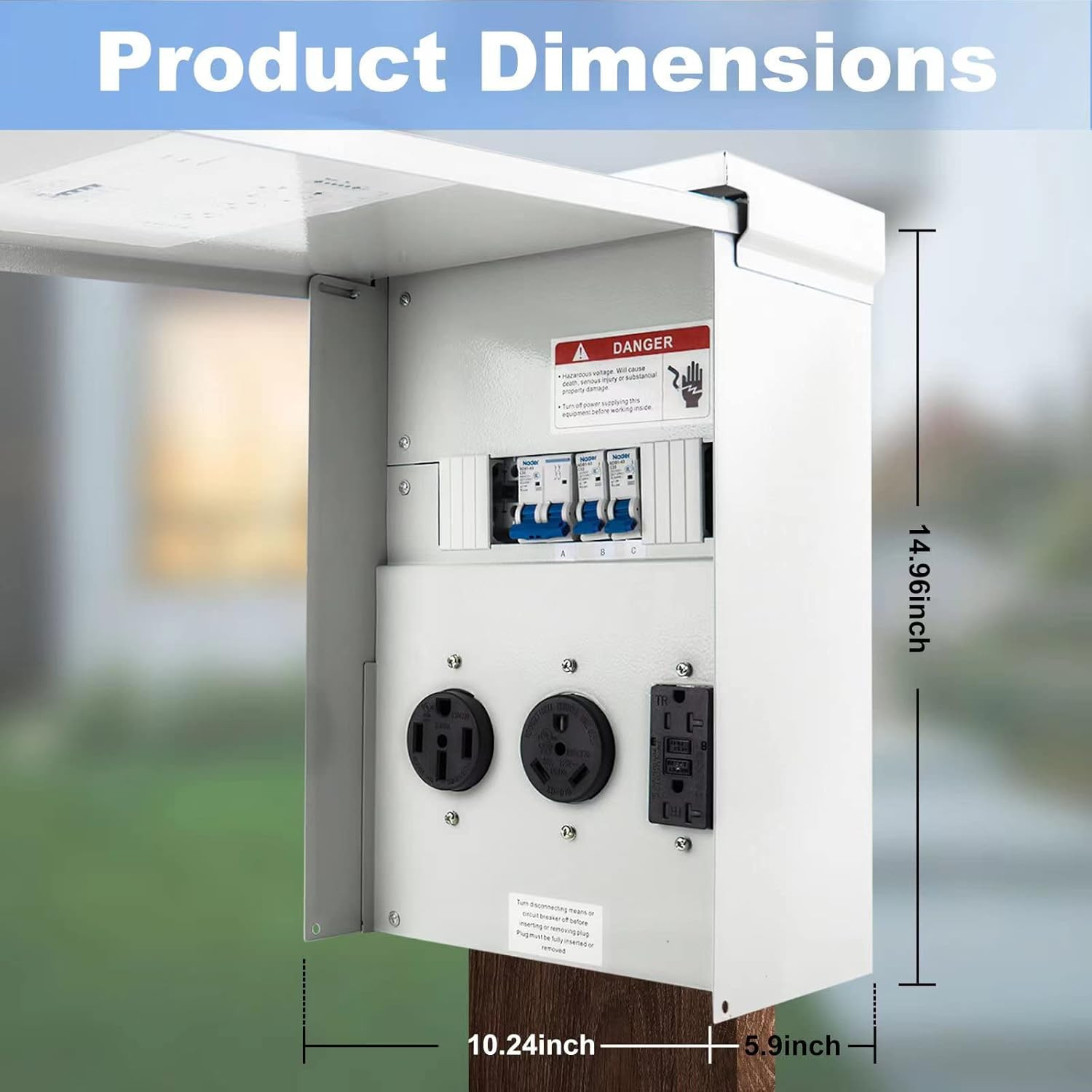 Temporary Power Outlet Panel, with 20, 30, 50 Amp Receptacle Installed,  Prewire