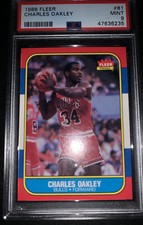 1986 Fleer Basketball #81 Charles Oakley HOF PSA 9 Mint - Centered & Sharp!