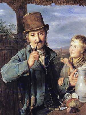 GEMÄLDE PORTRAIT STUDIENGRUPPE WALDMÜLLER ARBEITER SOHN KUNSTDRUCK POSTER LAH277