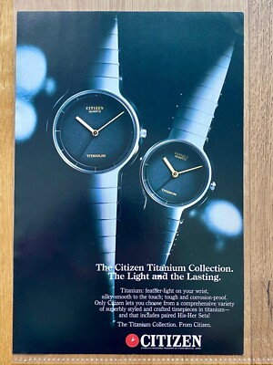 Citizen Titanium Collection Original 1987 Vintage Watch Werbung Reklame advert