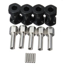 4PCs Extended Wheel Hex Hub Upgrade Parts RC 1/10 Model Car Aluminum Alloy Black