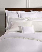 Ralph Lauren RL Organic Sateen Border King Duvet Cover Parchment/White 470