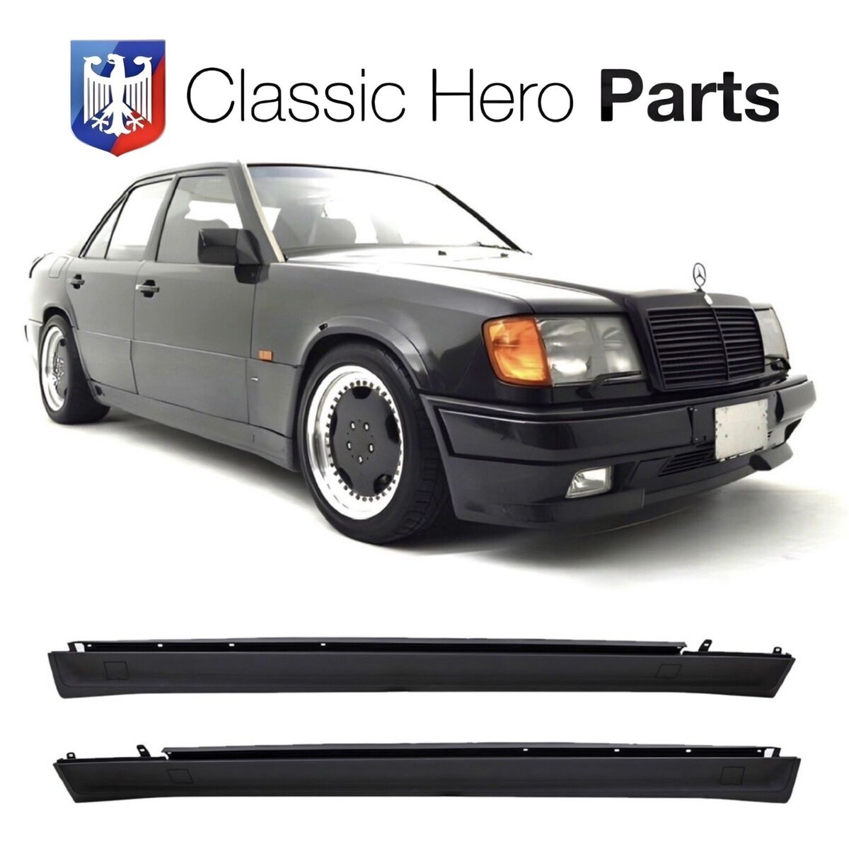 Mercedes Benz W124 AMG Hammer Style ABS Plastic Side Skirts Mercedes Benz W124 AMG Hammer Style ABS Plastic Side Skirts