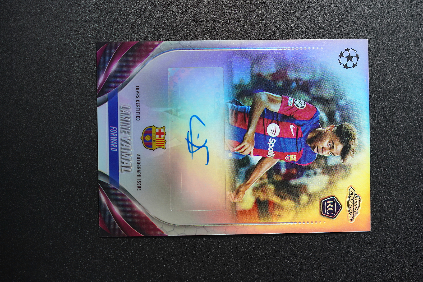 Lamine Yamal 2024 Topps Chrome Champions League RC Rookie Silver Auto -2