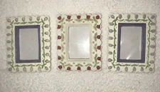 Magnet Floral Mini PICTURE FRAMES Set Of 3