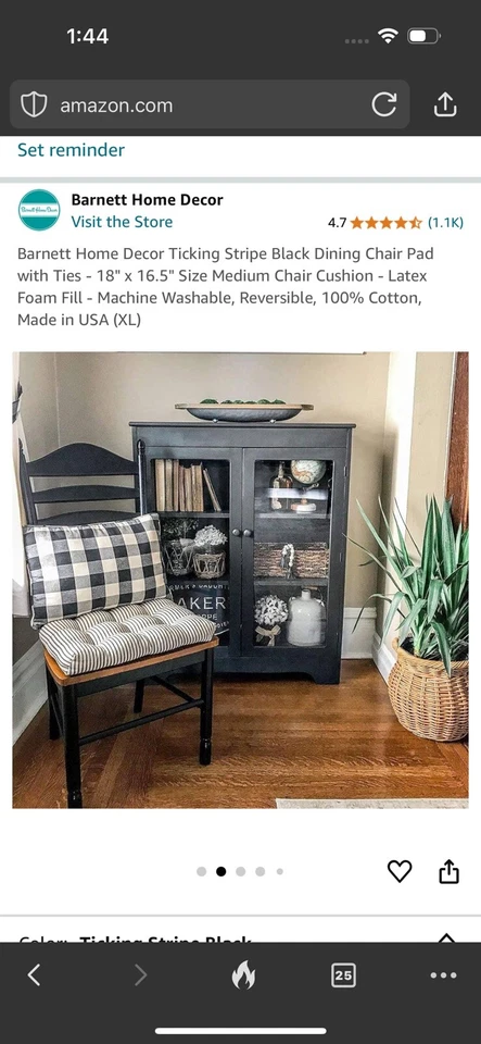 Pacote com 6 listras-taque preto-barnett decoração para casa-cadeira de jantar almofada-lavagem à máquina - Imagem 4 de 4