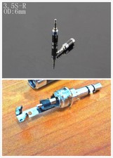 1x Enchufe estéreo M de fibra de carbono 3,5S-R chapado en rodio de 3,5 mm