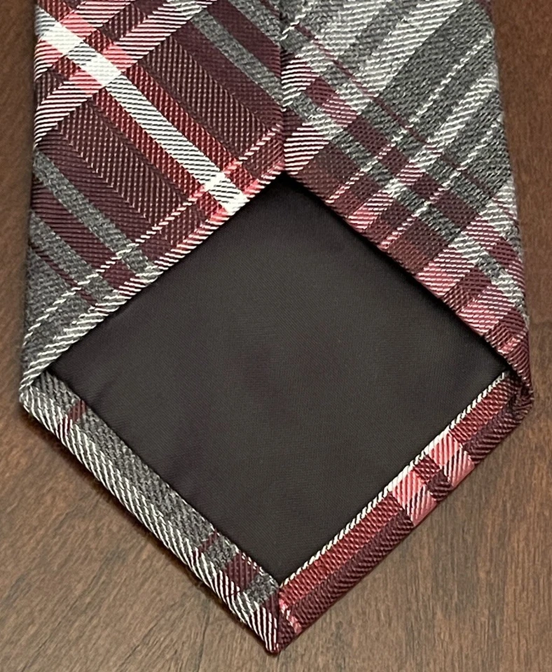 Corbata de cuello Van Heusen gris borgoña 59 % poliéster 41 % lana para hombre hecha en China Foto 2 de 4