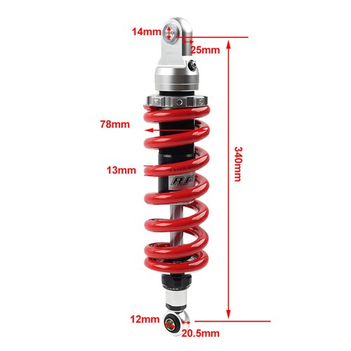 13mm Frühling 340mm justierbarer Stoßdämpfer für Honda 20.5mm - Bild 9 von 10