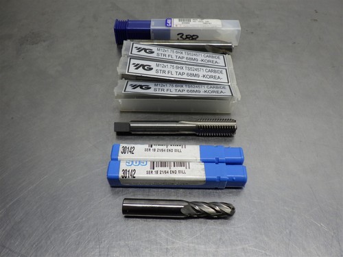 Lot Of 6 NEW! Assorted Carbide Tap/Endmill/Drill -Various Type/Brand (As Shown)