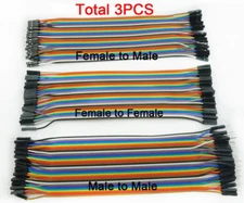 3X 40pcs 20cm Male To Male/Female Dupont Wire Jumper Cable Arduino Breadboard