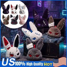 Stylish Goth Rabbit Plush Keychain Handmade Toy Keyrings Pendant For Decor JQ