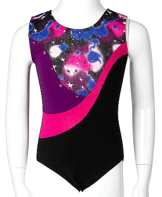 Jacques Moret Night Sky Star Tank Leotard Bodysuit Silky Shimmer New Girl S 6 7