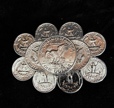 Vintage Belt Buckle Made of US Coins Nickles, Quarters, Half  '71 Silver Dollar