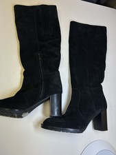 Aquatalia Black Suede Heeled Boots Size 8.5