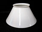 ANTIQUE VICTORIAN HAND BLOWN OPAL MILK GLASS SLANT OIL LAMP SHADE 10"