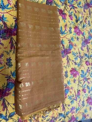 Golden Color Silk Saree For Women