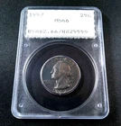 New Listing1957 Washington Quarter 25c - RATTLER PCGS MS66 - TYPE B Reverse FS-901 - 90%