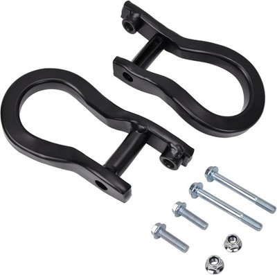 2pc Front Recovery Tow Hooks Black Compatible with Silverado 1500 2019-2022