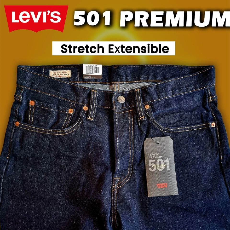 Jeans Levi's 501 Original Calce Regular Para Hombre Pierna Recta Azul Oscuro Foto 2 de 4